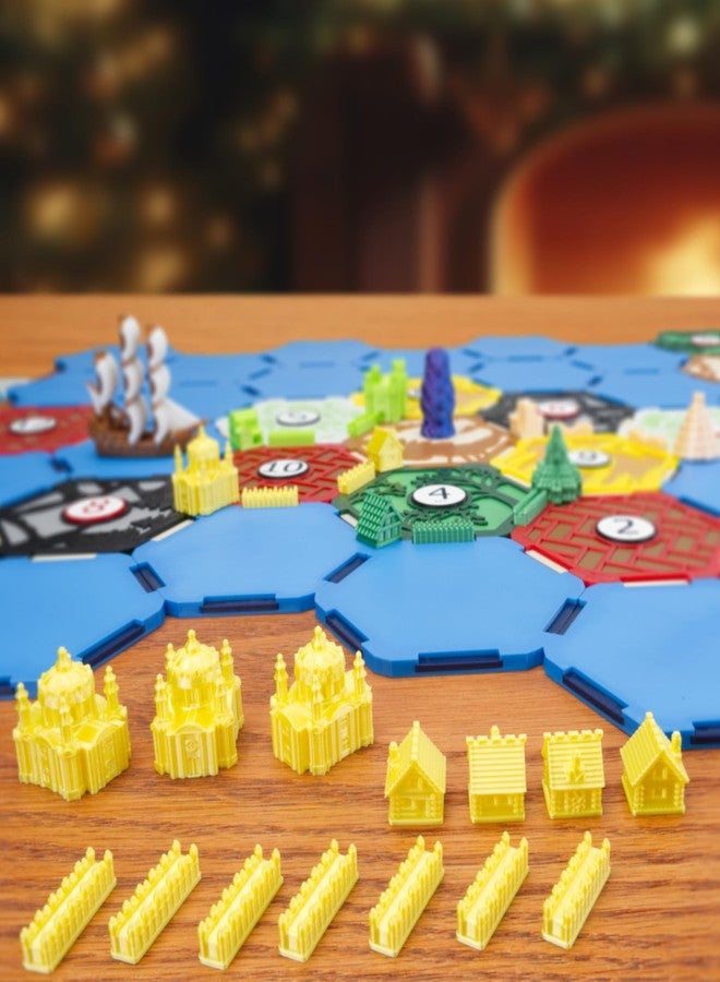 BKPrint3D Custom Civilizations for Catan Board Game | Replacement Player Sets | Settlers Pieces | Base Cities Settlements Roads | 3D Printed | (Slavs Base Set) - Image 2